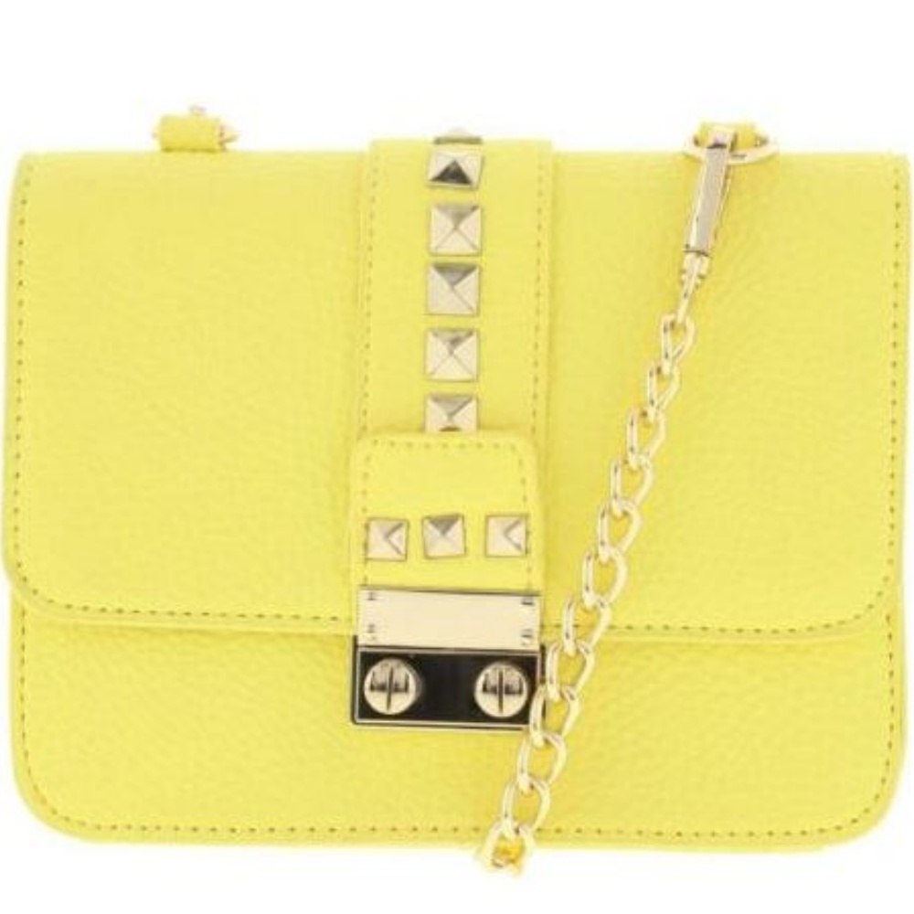 BCBG Paris Caviar Yellow Mini Crossbody purse